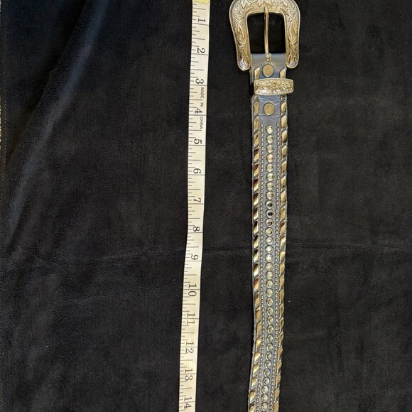 Kippys cowgirl glitter light blue leather rhinestone belt, 32 main image 4